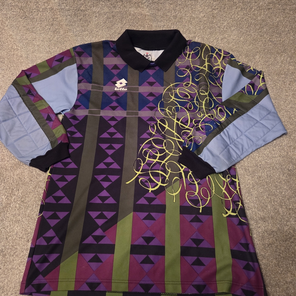 Lotto Calcio Italia Soccer Goalkeeper Jersey L - XL Vintage 90s Made in Italy